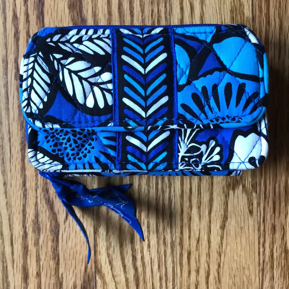 Blue Floral Vera Bradley Wallet With Strap
